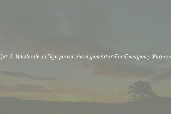 Get A Wholesale 115kw power diesel generator For Emergency Purposes