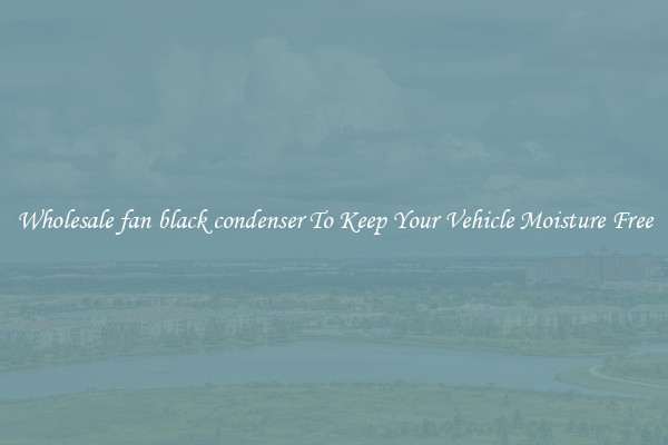 Wholesale fan black condenser To Keep Your Vehicle Moisture Free