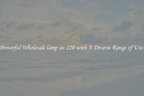 Powerful Wholesale lamp uv 220 with A Diverse Range of Uses